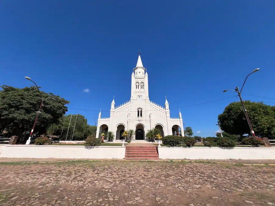Church with blue sky in background