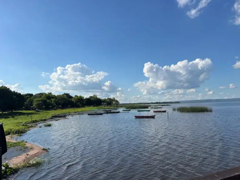 Lake with blue sky