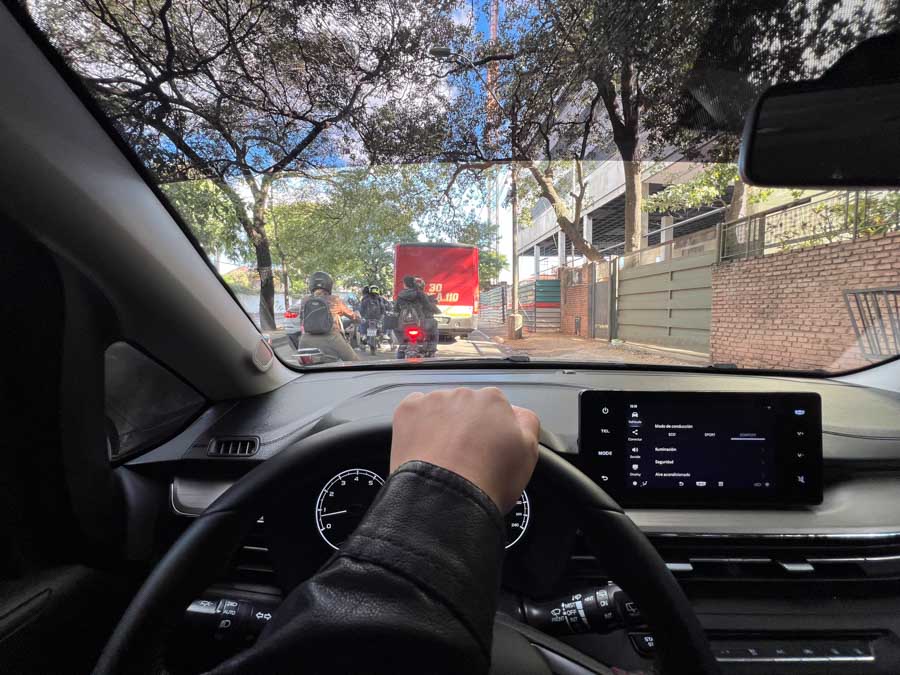 Driving car in Paraguay